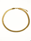 Flat Bold Snake Chain Necklace: Yellow Gold