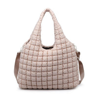 Elevate - Quilted Puffer Nylon Hobo: Cream