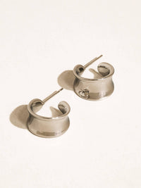Wide Hoop Earrings | silver