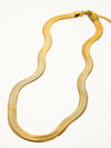 Flat Bold Snake Chain Necklace: Yellow Gold