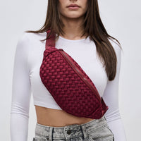 Aim High  Woven Neoprene Belt Bag: Wine