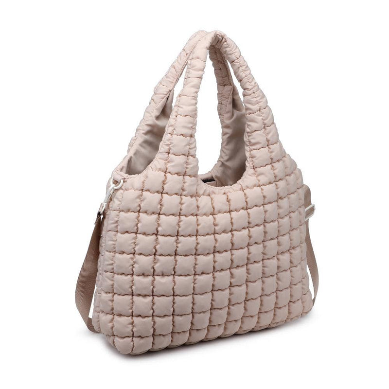 Elevate - Quilted Puffer Nylon Hobo: Cream