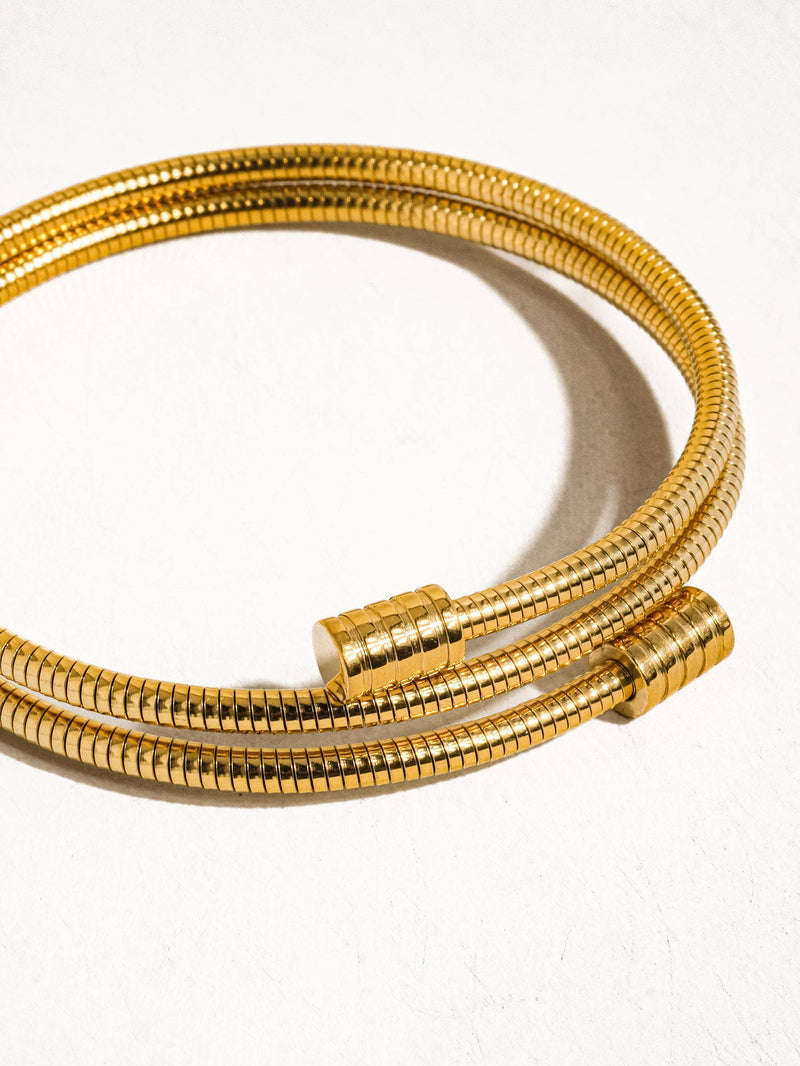 Round Snake Gold Chain Bracelet: Yellow Gold