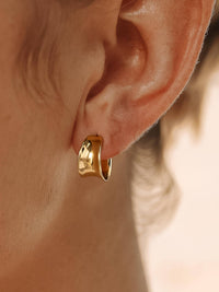 Wide Hoop Earrings | yellow gold