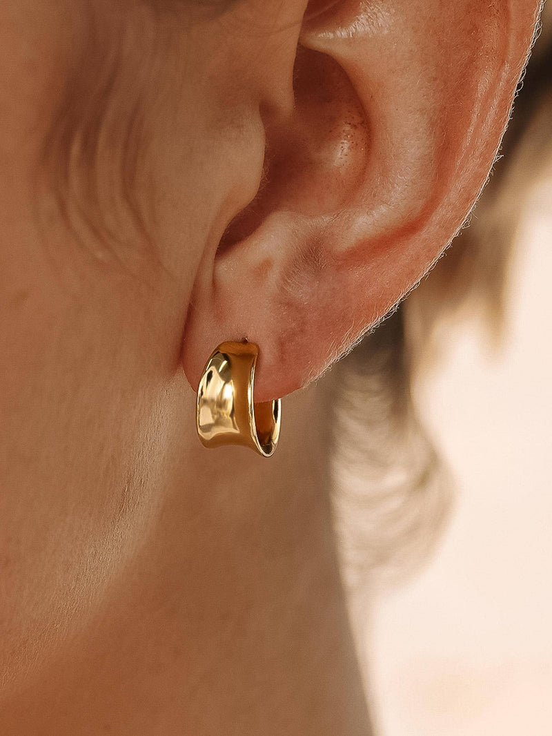 Wide Hoop Earrings | yellow gold