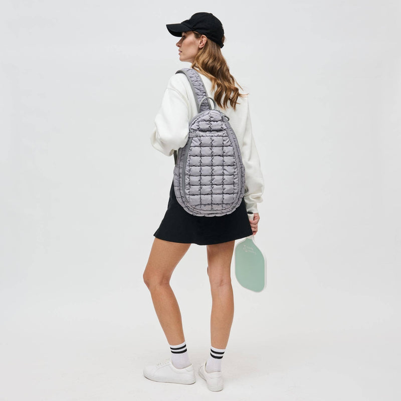 Match Point - Quilted Puffer Pickleball-Paddle Tennis Sling: Grey