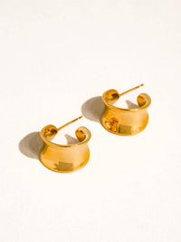 Wide Hoop Earrings | yellow gold
