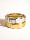 Stripe Bold Bangle: Yellow Gold