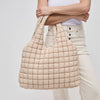 Elevate - Quilted Puffer Nylon Hobo: Cream