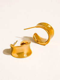 Wide Hoop Earrings | yellow gold