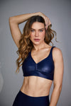 High Shine Liquid Racerback Bra (navy)