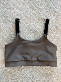 [FINAL SALE] Ribbed Adjustable Straps Bra | taupe