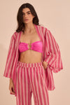 Line Pink Poncho