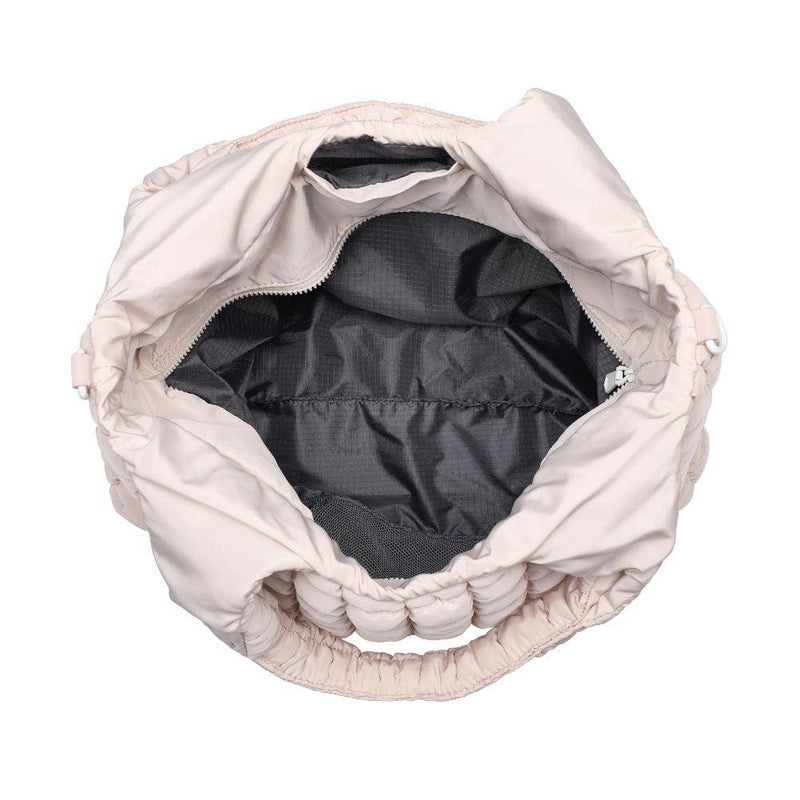 Elevate - Quilted Puffer Nylon Hobo: Cream