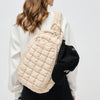 Match Point - Quilted Puffer Pickleball-Paddle Tennis Sling: Cream