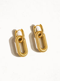 Double Chain Hoop Earring: Yellow Gold