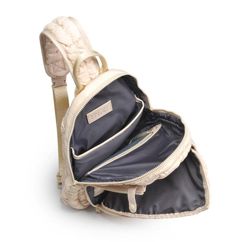 Match Point - Quilted Puffer Pickleball-Paddle Tennis Sling: Cream