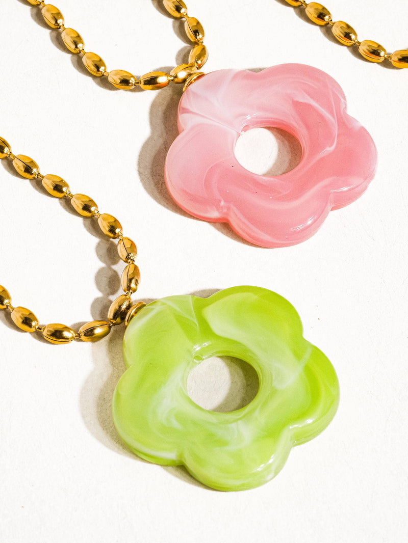 Floral Pendant Necklace | pink