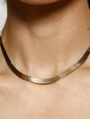 Flat Bold Snake Chain Necklace: Yellow Gold