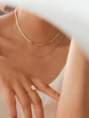 Layered Flat Snake Chain Necklace: Yellow Gold